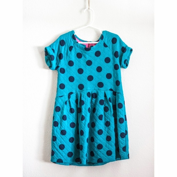 Cat & Jack Other - Cat & Jack Blue Pleated Polka Dot Dress